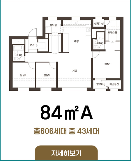 84A타입 총606세대 중43세대