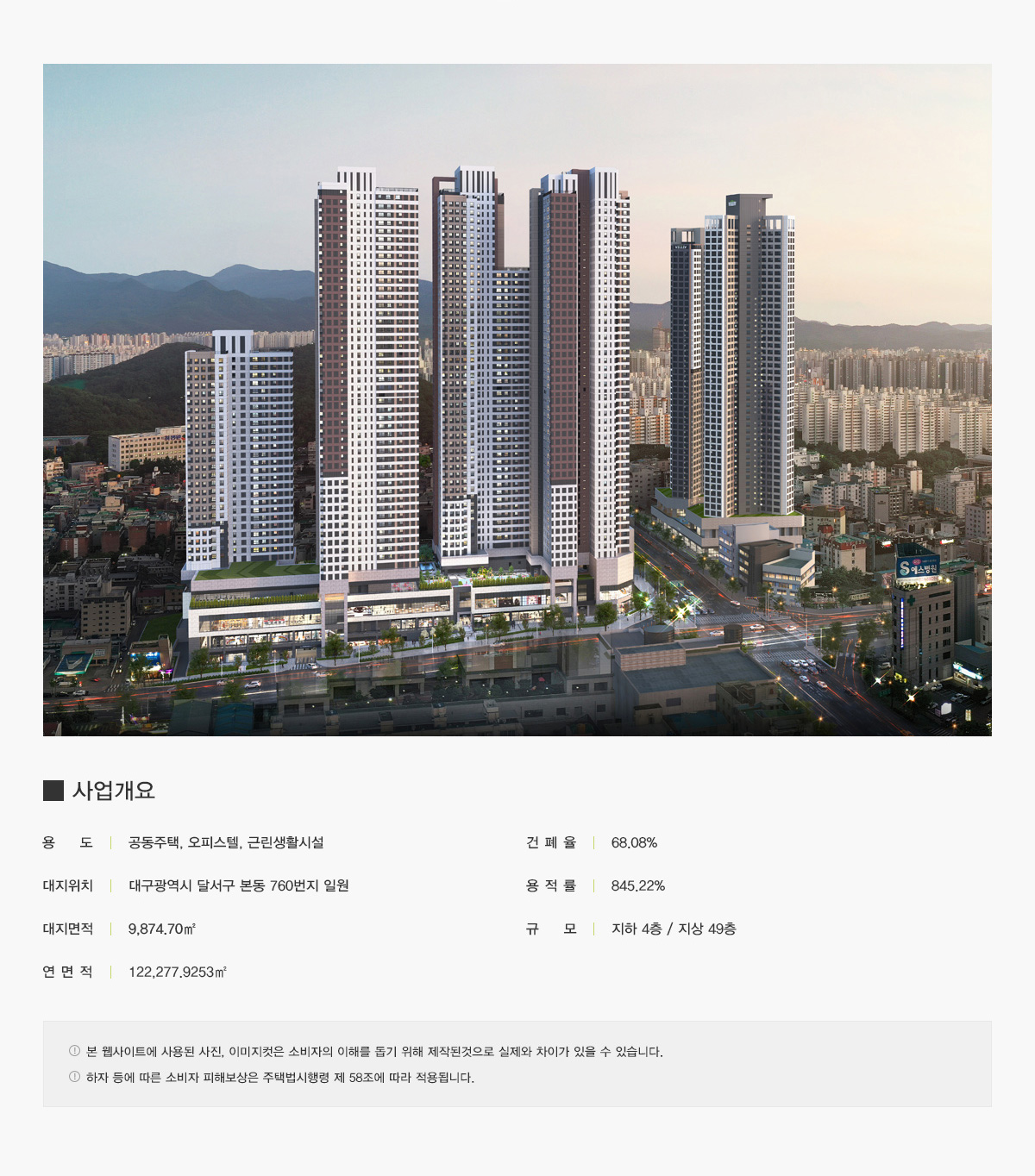  사업개요, 위치, 규모, 건축면적, 용적율, 세대수